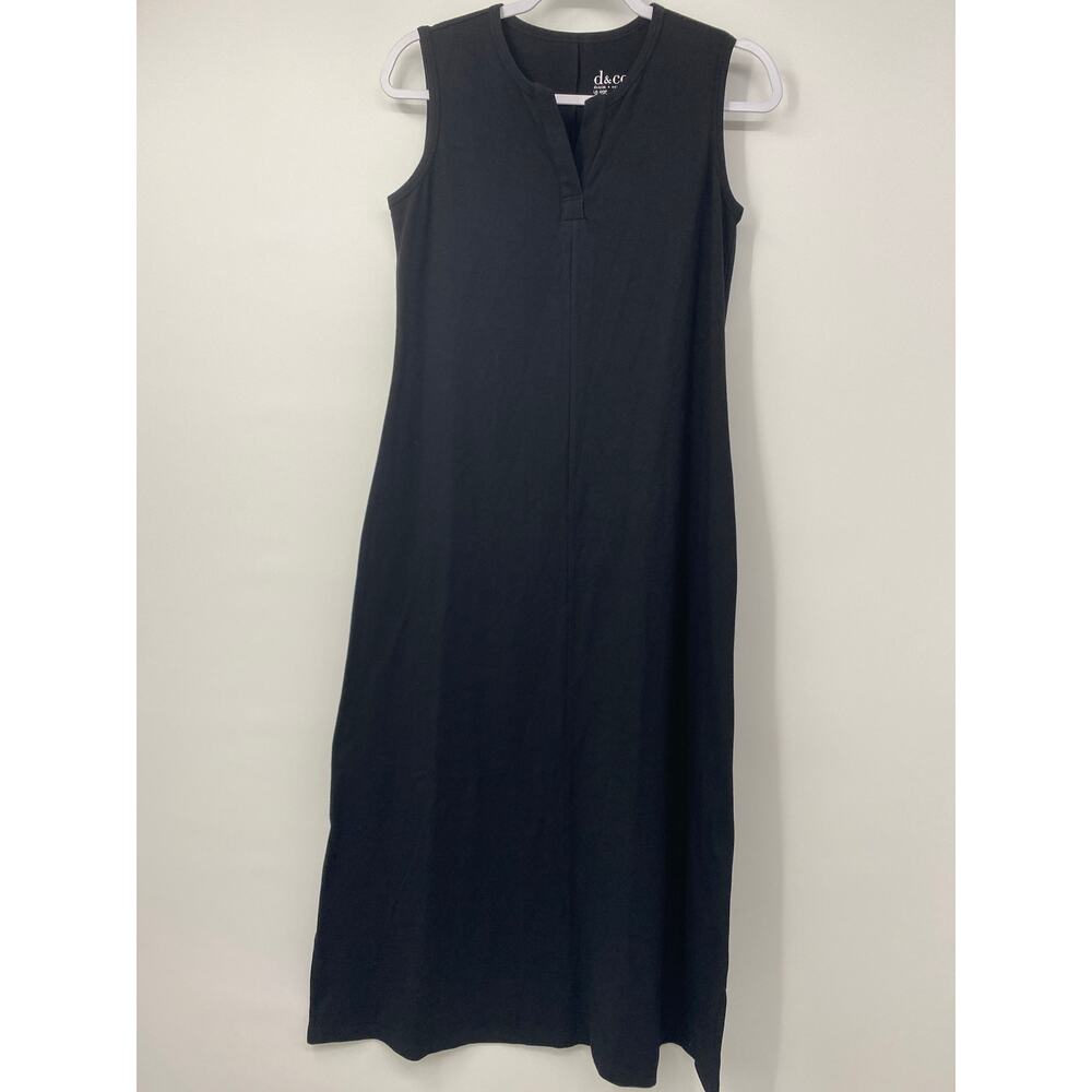 Denim & Co Black Perfect Jersey Maxi Dress Petite Sleeveless NEW XXSP Womens